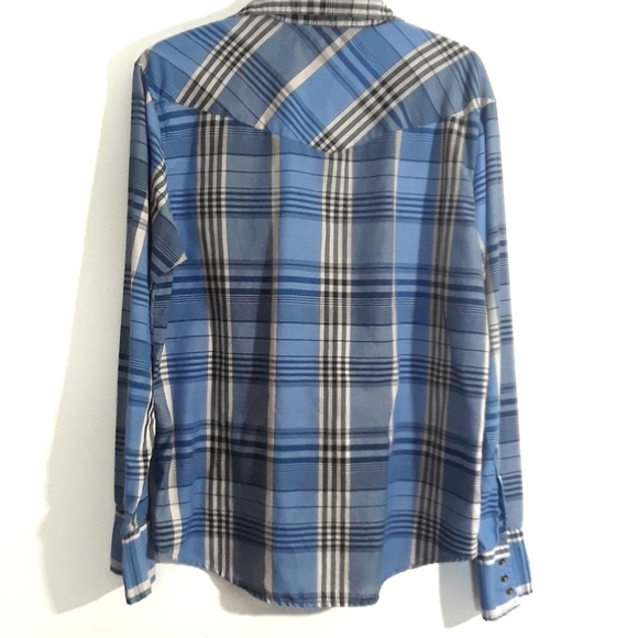 Machine Men's Size Small Blue Plaid Button Up Shirt - Picture 2 of 3